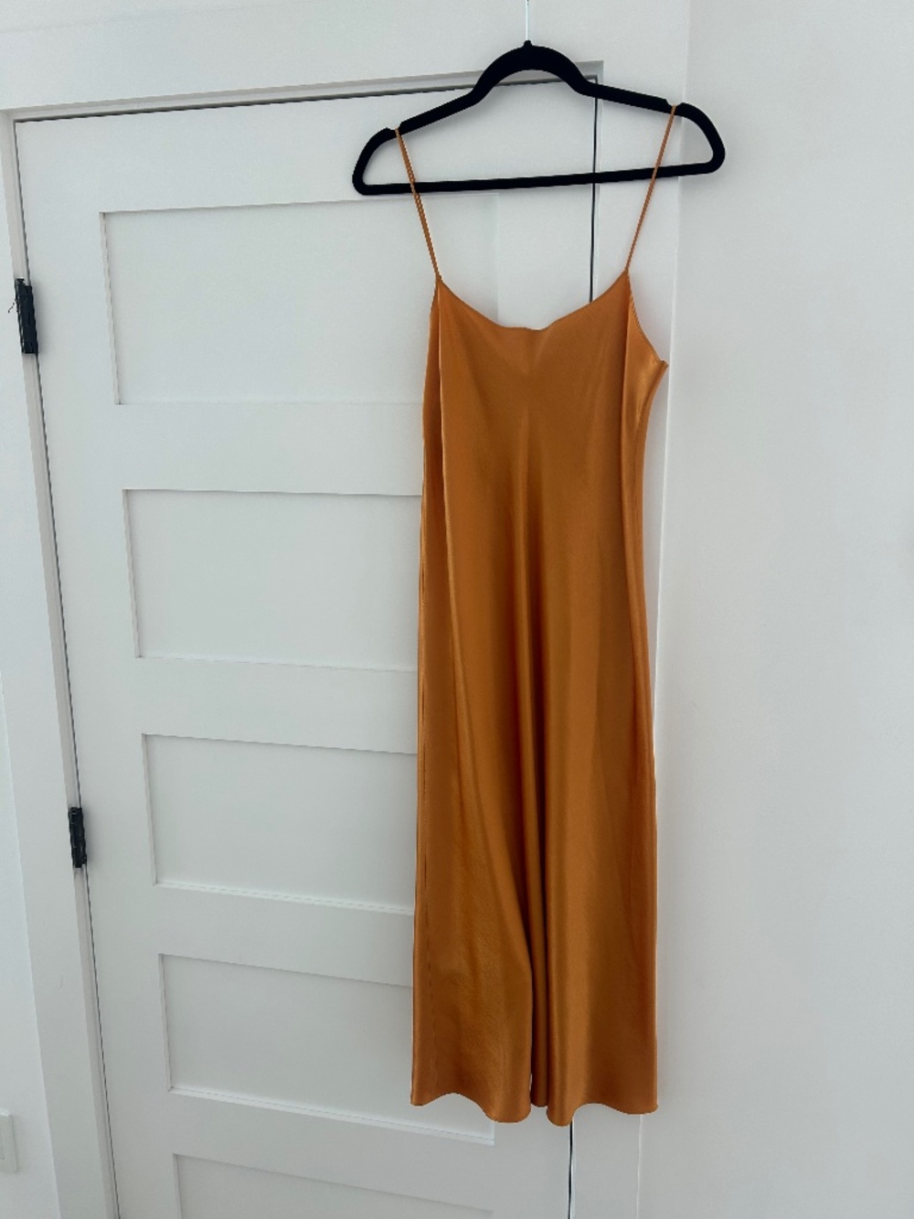 Vince Satin Slip Dress in Marigold